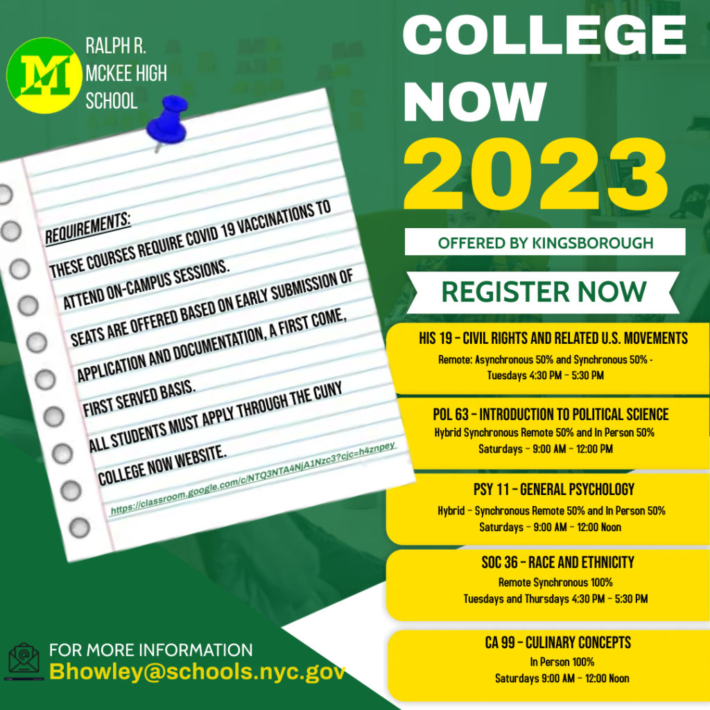 College Now Flyer - Register Now for 2023