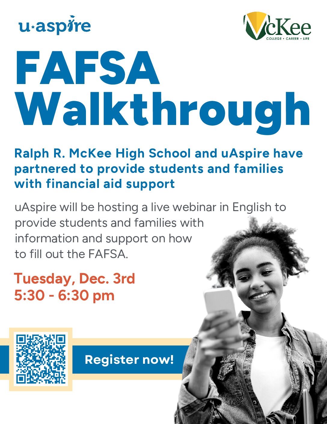 Ralph R McKee & uAspire FAFSA (English) Flyer (1)