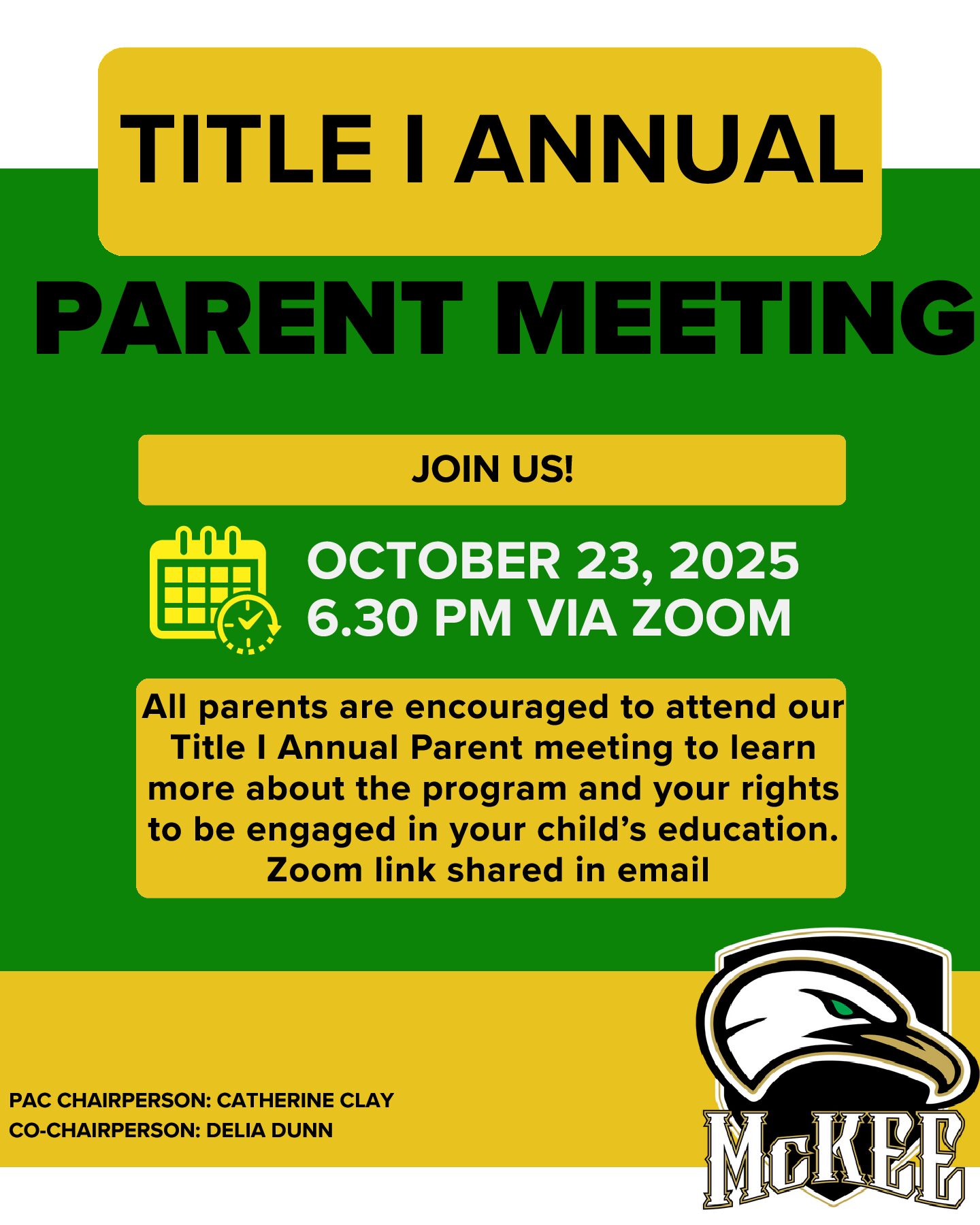 Title I Parent Meeing Title I Parent Meeing